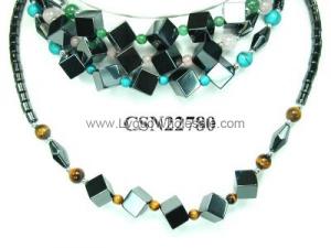 Assorted Opal Beads Hematite Chain Choker Fashion Women Necklace